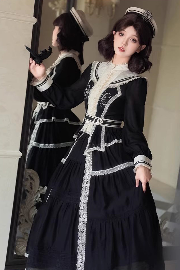 Noir Embroidered Lace Classic Skirt Set - The Port Beyond Coordinates