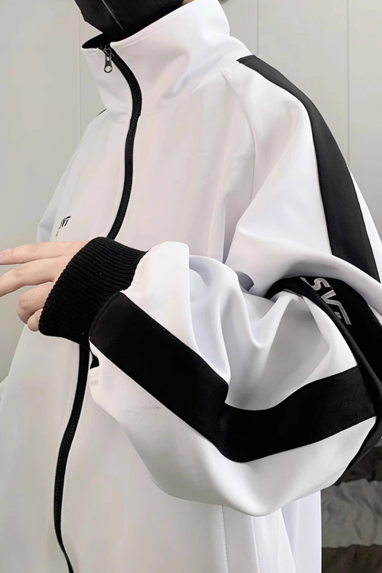 Printed Jirai Kei Long-Sleeve Coat with Unique Pattern, 3 Colors