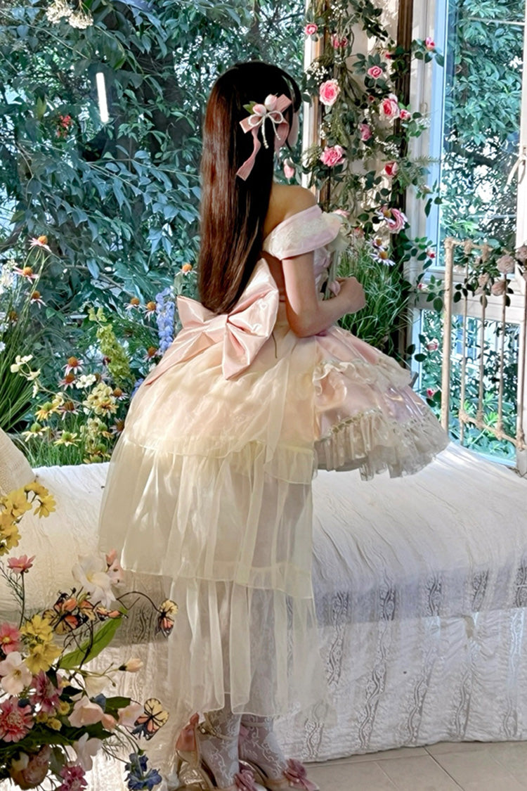 Tulip Love Song Princess Dress with Boat Neck & Ruffles