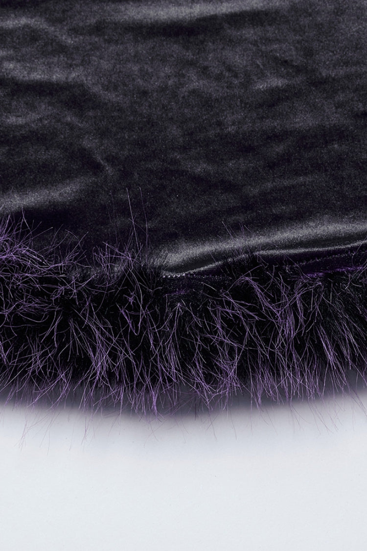 Purple Gradient Long Sleeve Gothic Dress