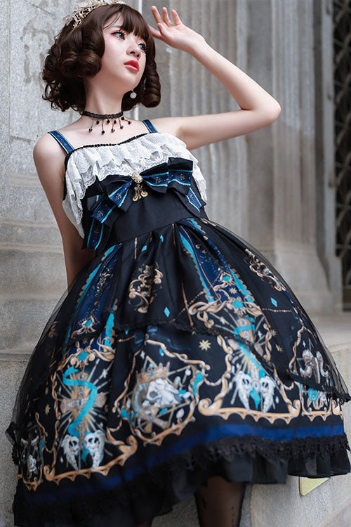 Gothic Lace Ruffle Square Collar Lolita JSK Dress