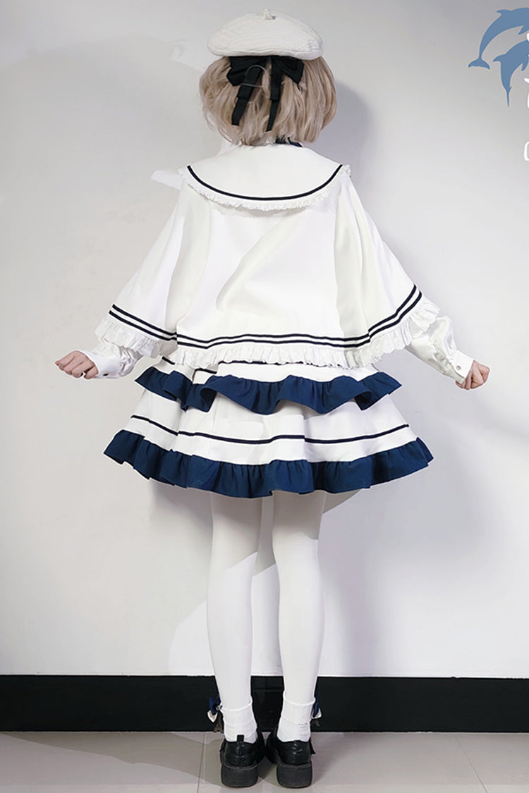 Ivory Double-Layered Ruffled Sweet Collegiate Jumper