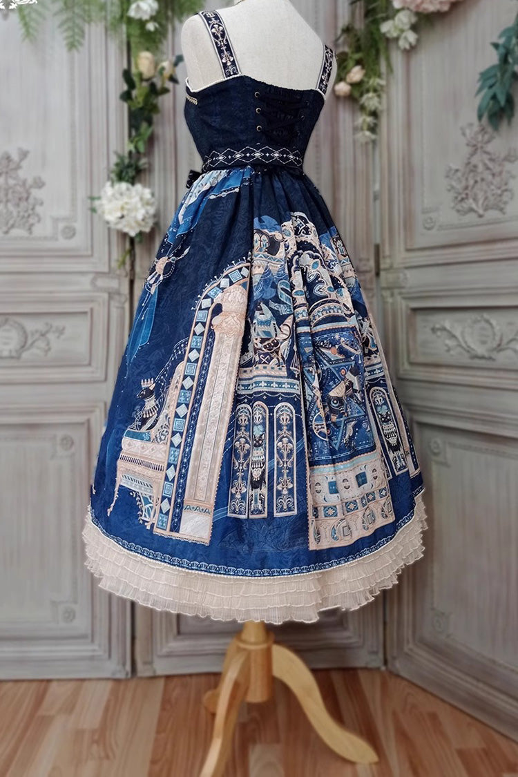 Egyptian Style Print Ruffle Gothic Lolita Dress