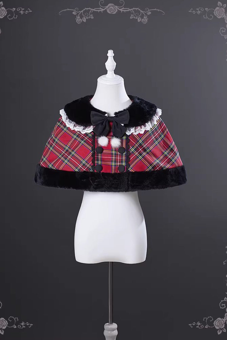 Red Witch Gargamel Square Collar Sleeveless Printed Ruffled Bow Lace-Up Gothic Jsk Dress