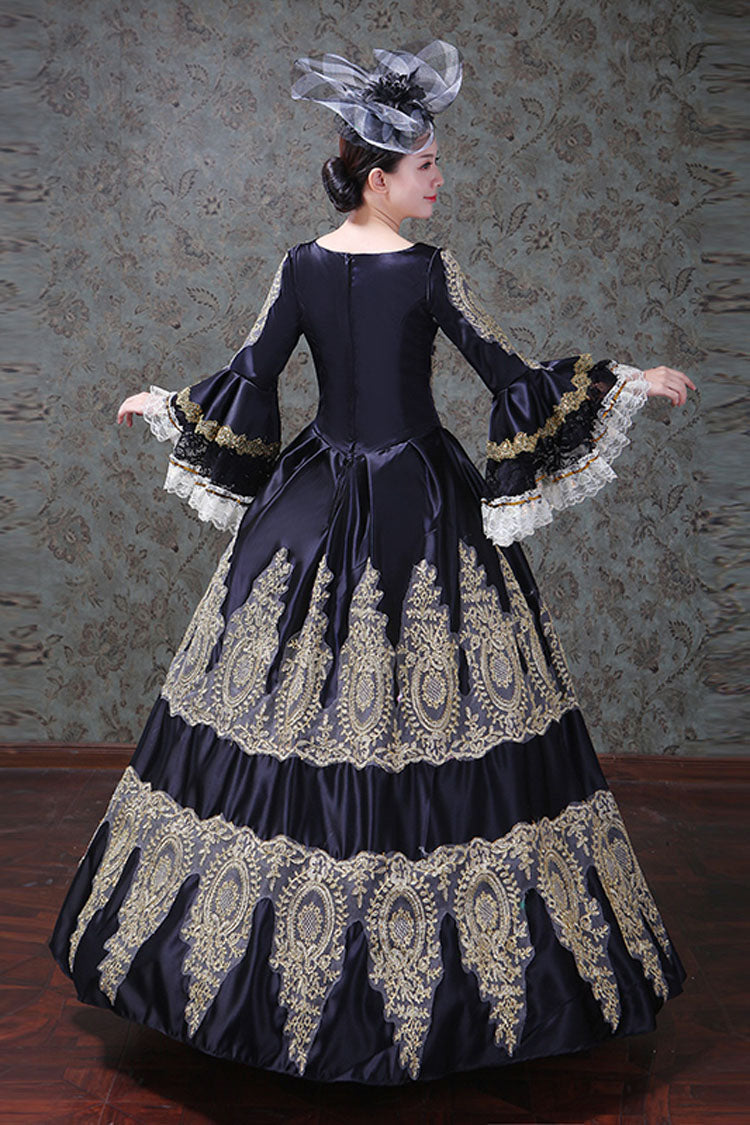 Victorian Lolita Prom Dress with High Waist and Embroidery