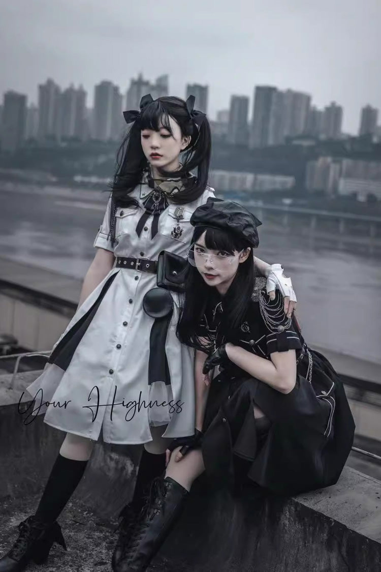 Evil Python 2.0 Short Sleeve Gothic Military Handsome Dress