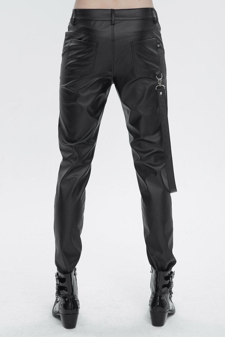 Removable Zipper Faux Leather Punk Pants