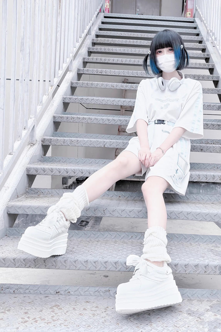 Lace-Up Sweet Jirai Kei Platform Shoes - 2 Shades
