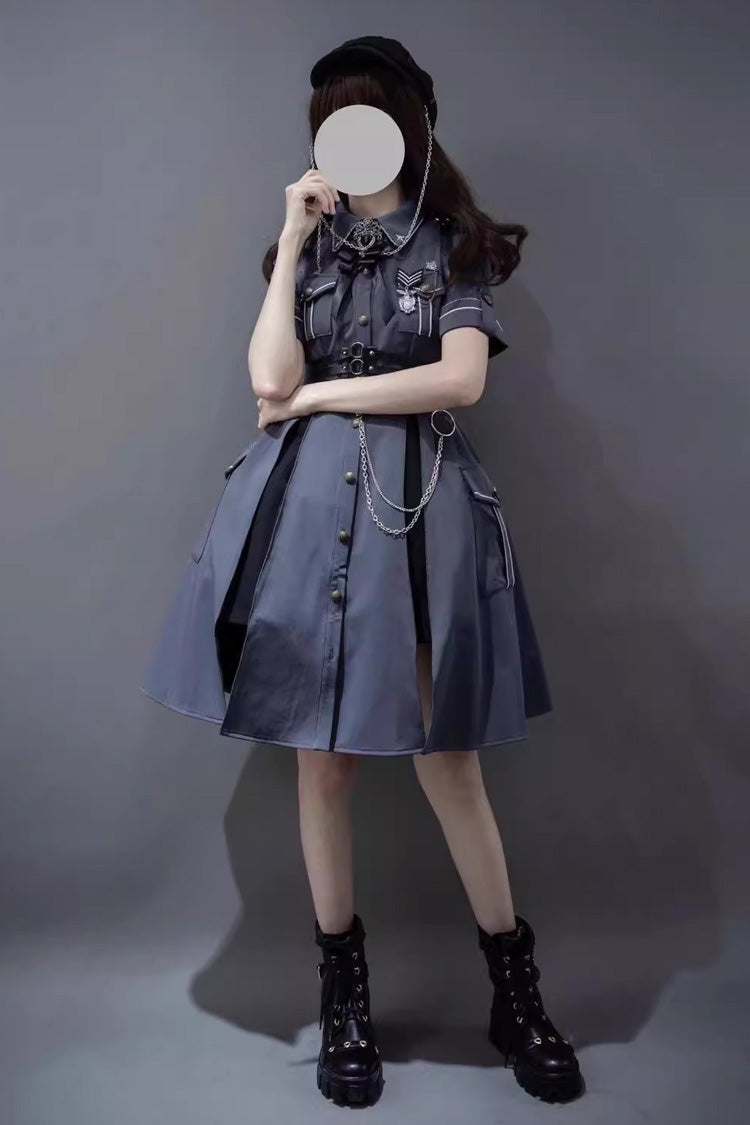 Evil Python 2.0 Short Sleeve Gothic Military Handsome Dress