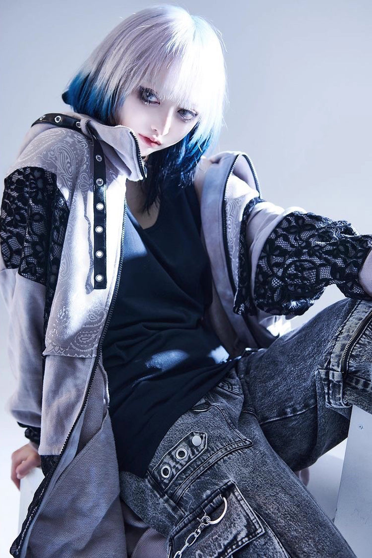 Jirai Kei Rivet Punk Japanese Straight-Leg Jeans
