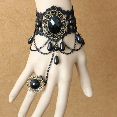 Gothic Lace Ring Bracelet Vintage Style
