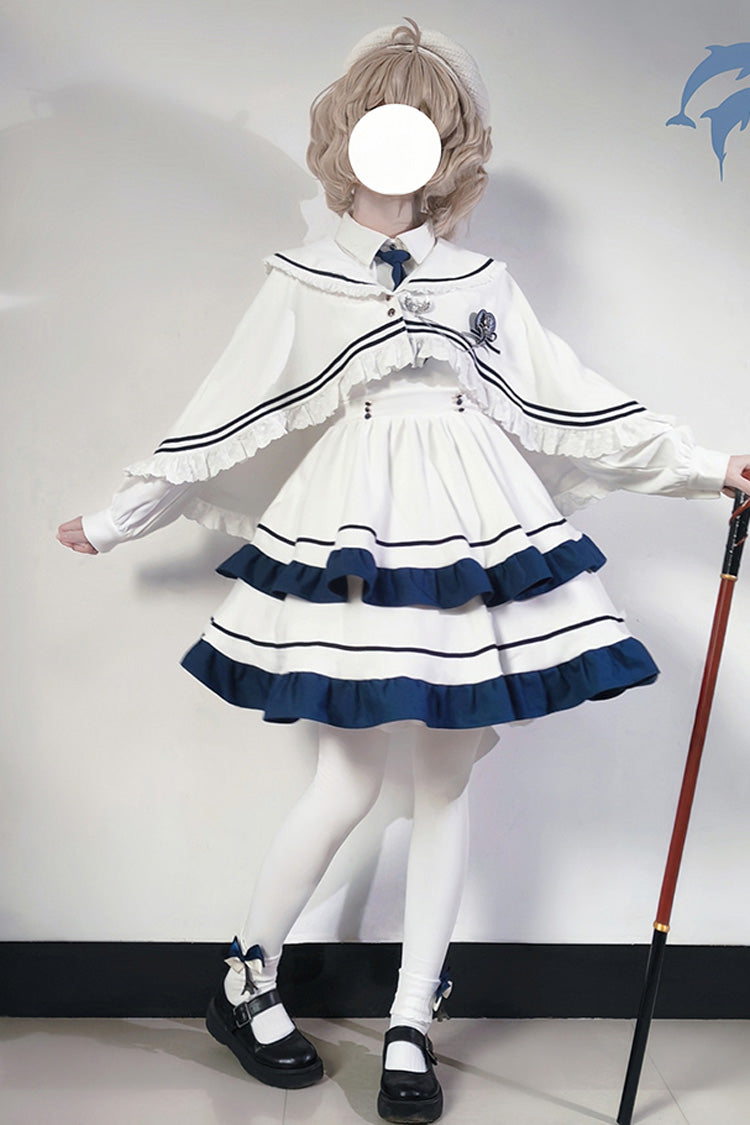 Ivory Double-Layered Ruffled Sweet Collegiate Jumper