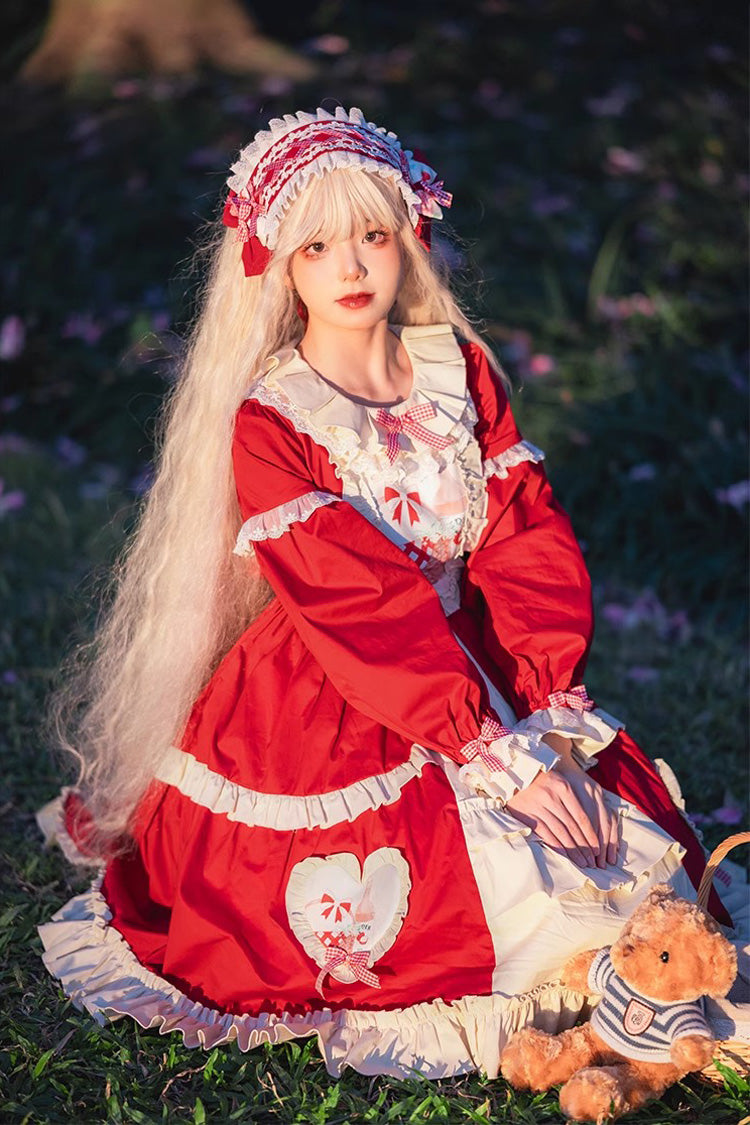 Sweet Lolita Cardigan with Bowknot and Ruffle Print