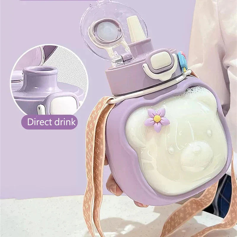 Cloud Bear Cute Plastic Water Bottle