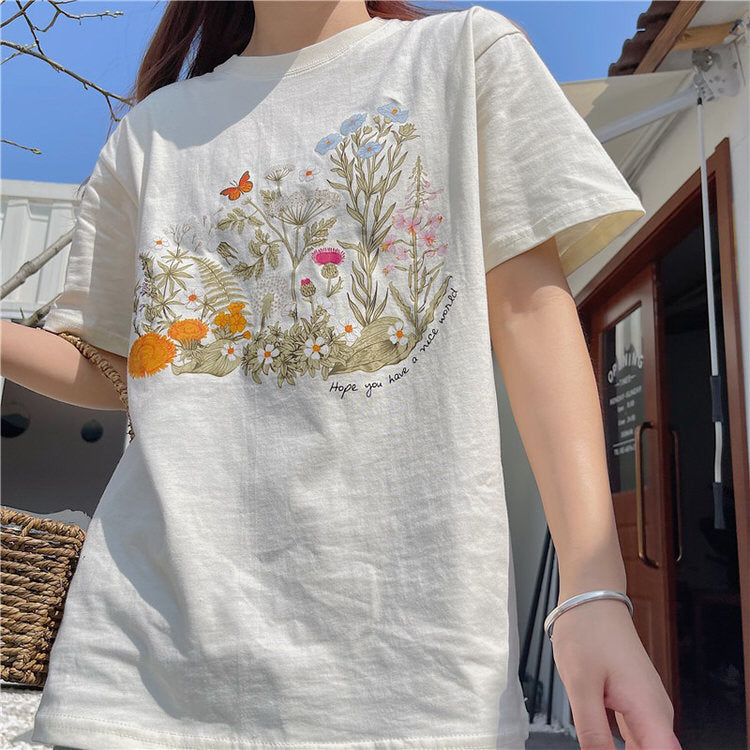 Plant Floral Graphic T-Shirt
