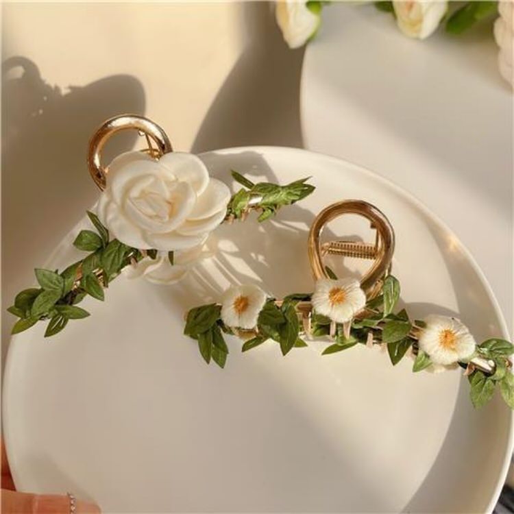 Flowers Leaves Hair Claw