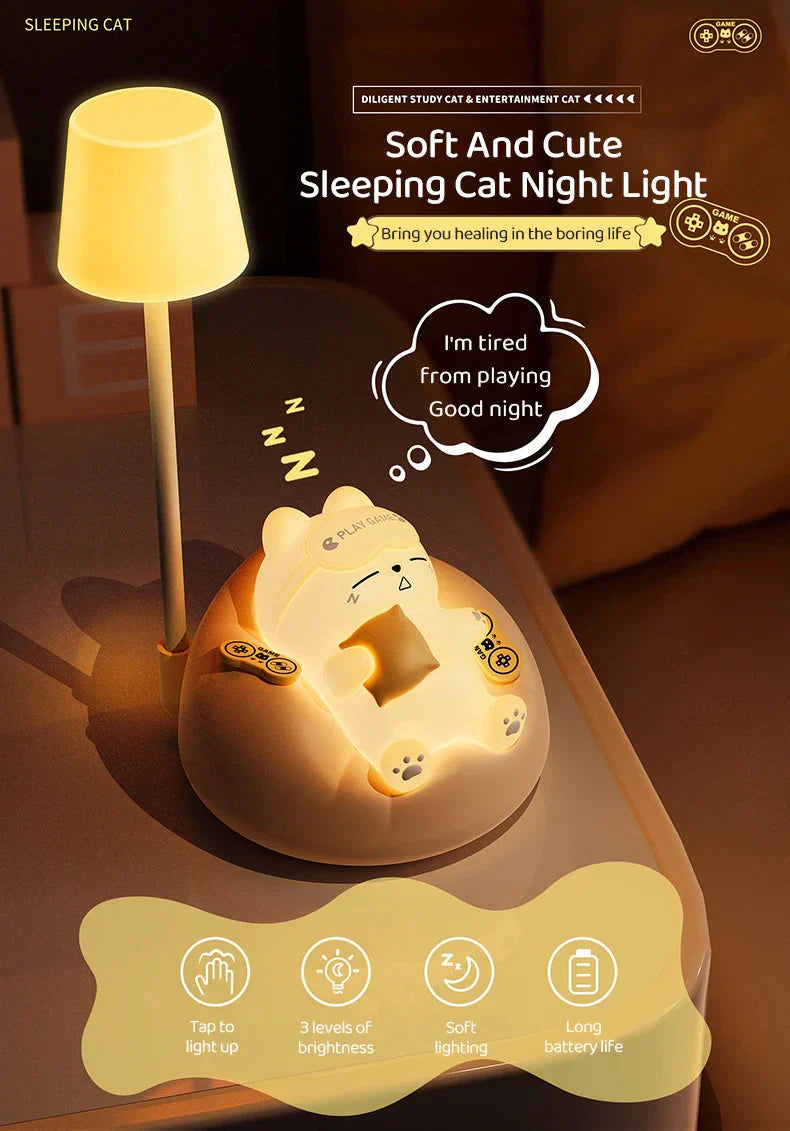 Cute Cat Bedside Night Light