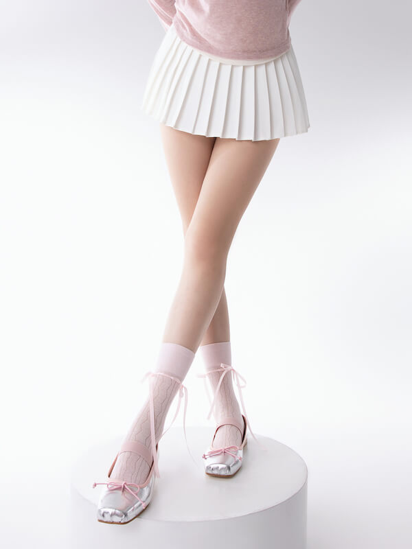 Elegant Knit Bow Socks MK19989