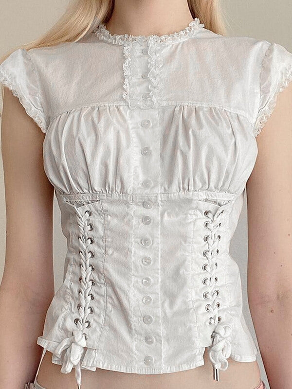 White Fairy Twin-ribbons Top