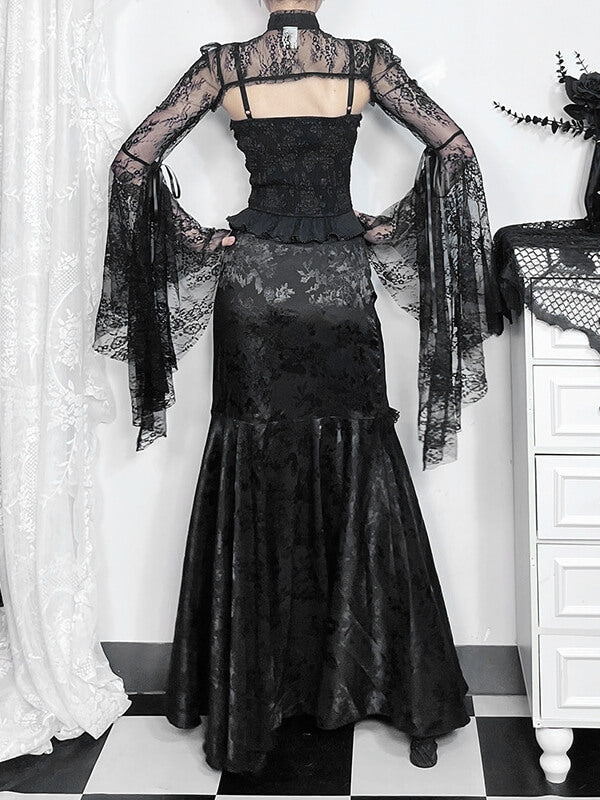      cutiekill-gothic-elegance-fishtail-skirt-ah0648
