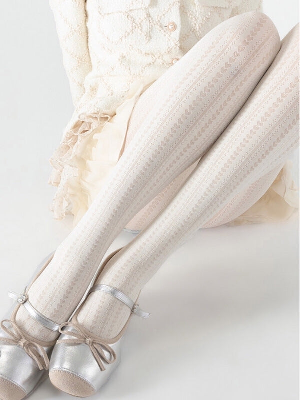 Heart Hollow-out Velvet Tights
