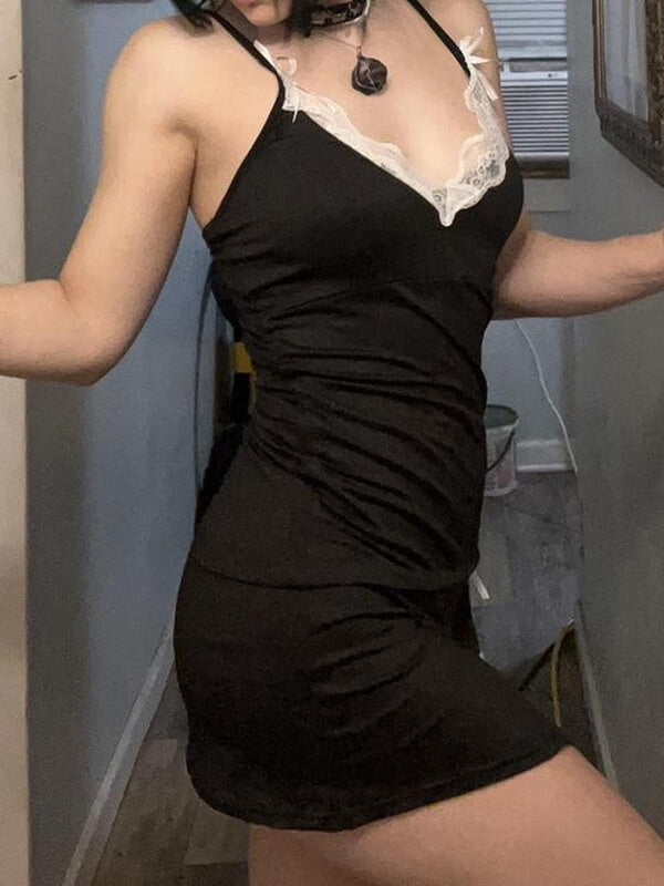 Black Lace Cami Dress
