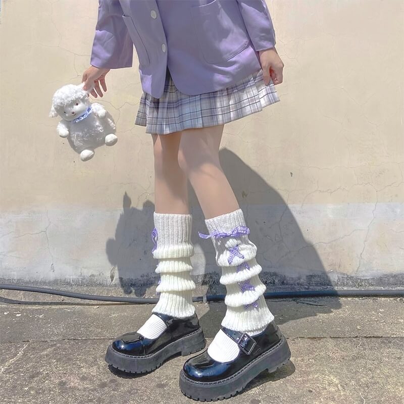 Cute Soft Ribbon Leg Warmers