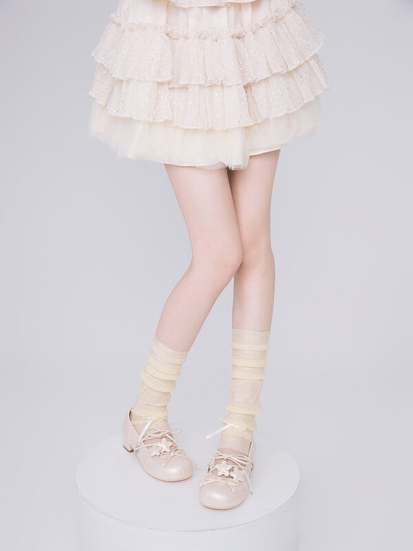 Sweet Lace Chiffon Leg Warmers