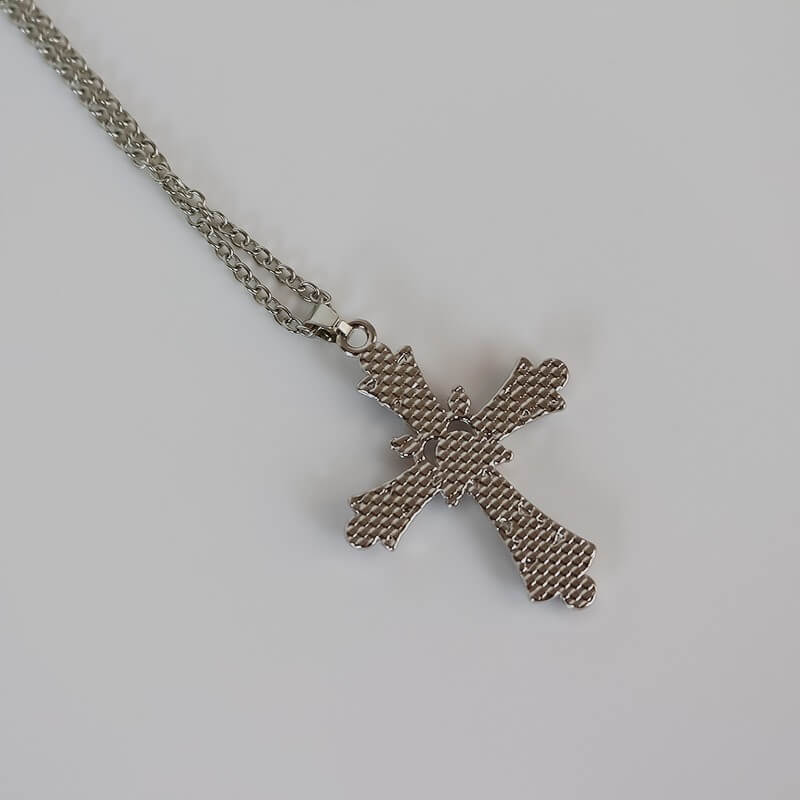 Pink Diamond Cross Necklace