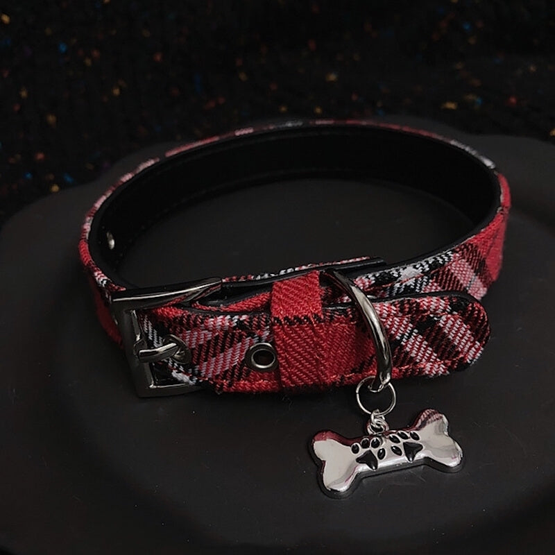 cutiekill-y2k-red-plaid-bone-choker-ah0651