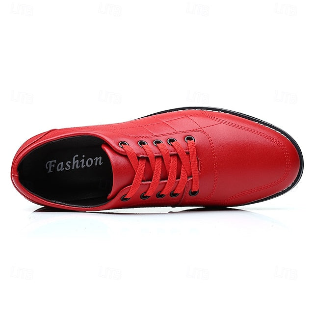 Men's Stylish Lace-Up Quilted Faux Blue Sneakers - Leather