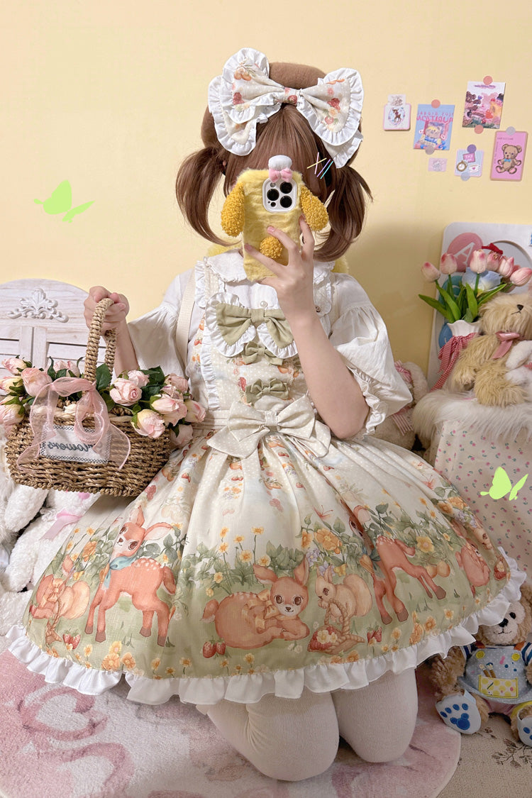 Daily Sweet Lolita Strap Dress with Ruffle Bow