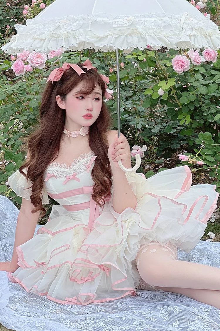 Ballerina Princess Tiered Dress with Bow & Fluffy Silhouette