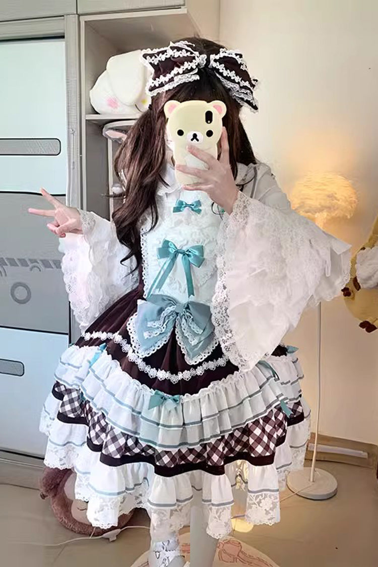 Heartbeat Floral Sleeveless Bow Lace Sweet Lolita Dress