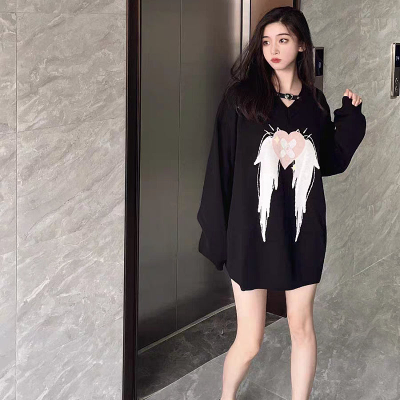 Cool Heart Wing Versatile Sweater MK Kawaii Store