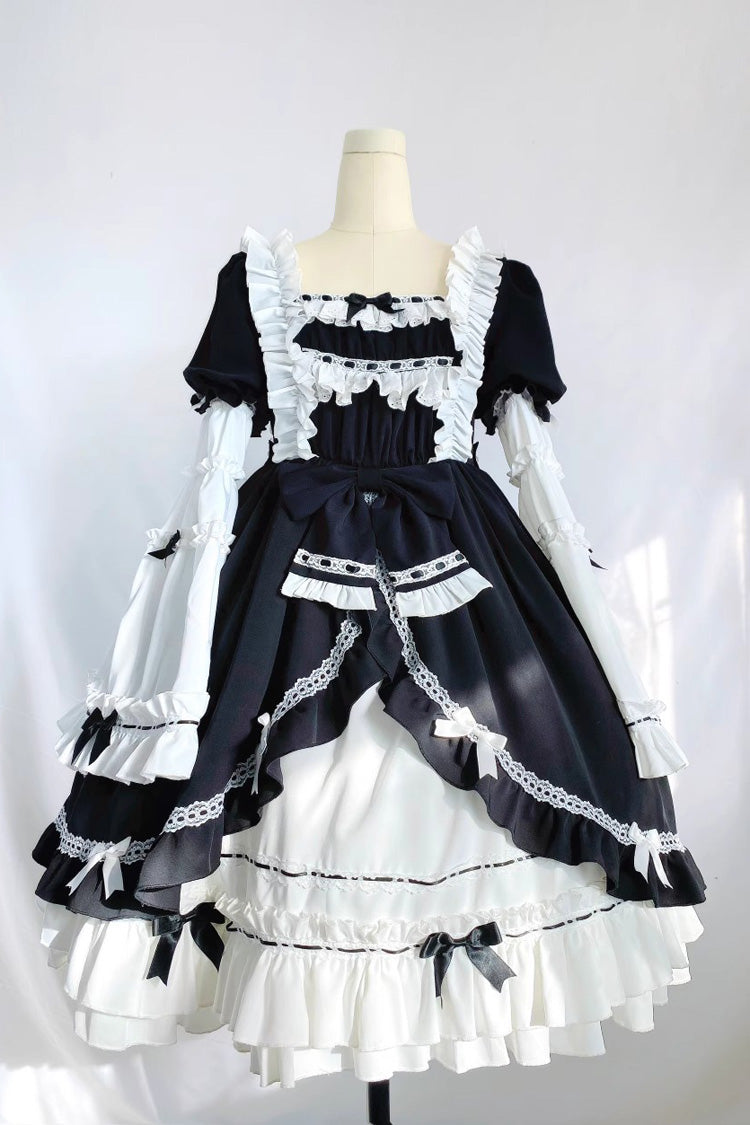 Long Sleeves Cardigan Bowknot Maid Gothic Lolita Dress