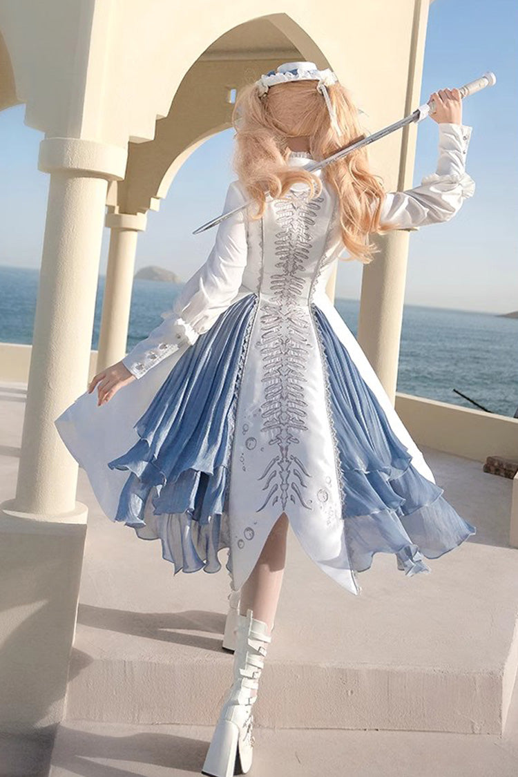 Ivory Mermaid Bone Embroidery Dapper Ouji Style Skirt