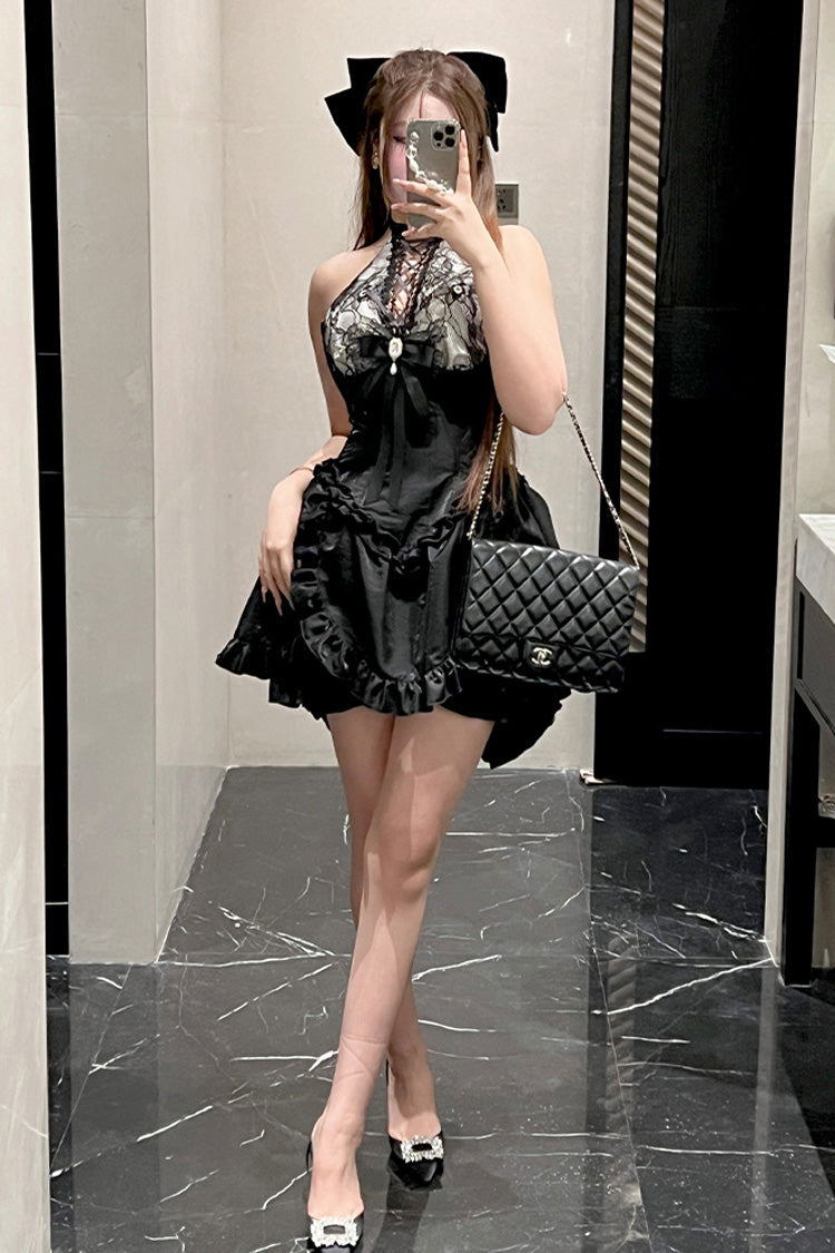 Gothic Lace Two-Piece Skirt Set