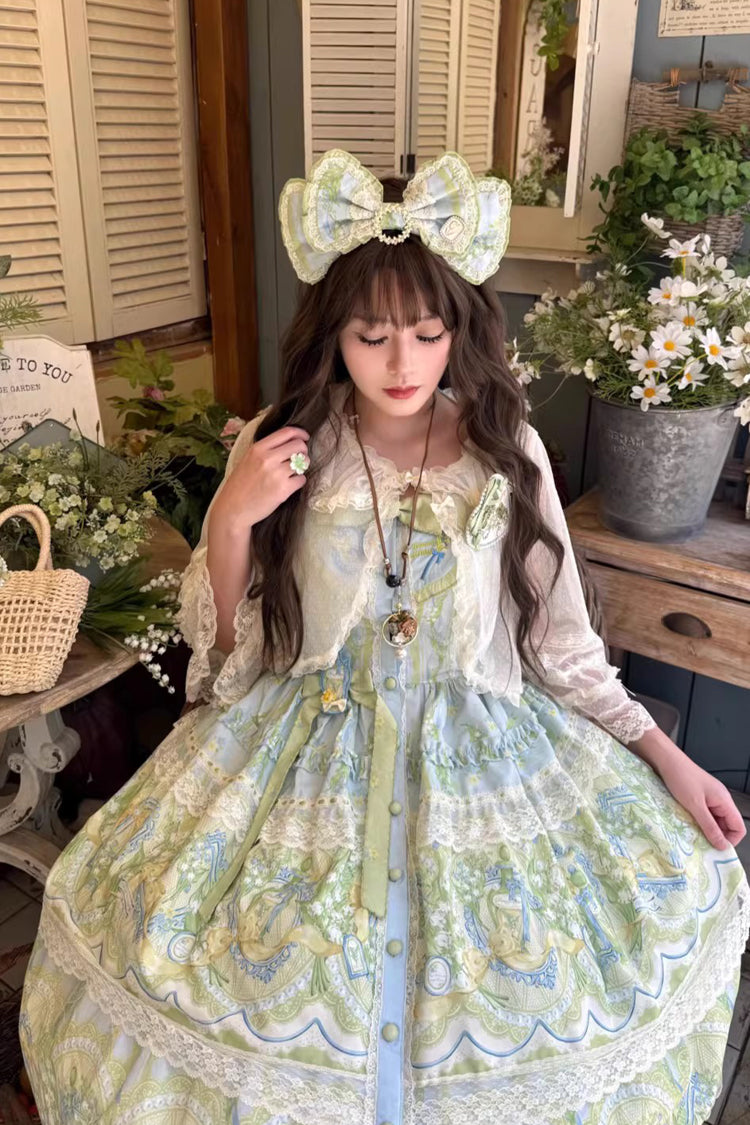 Lily of the Valley Pearl Candy Tea Doll Collar Sleeveless Plus Size JSK