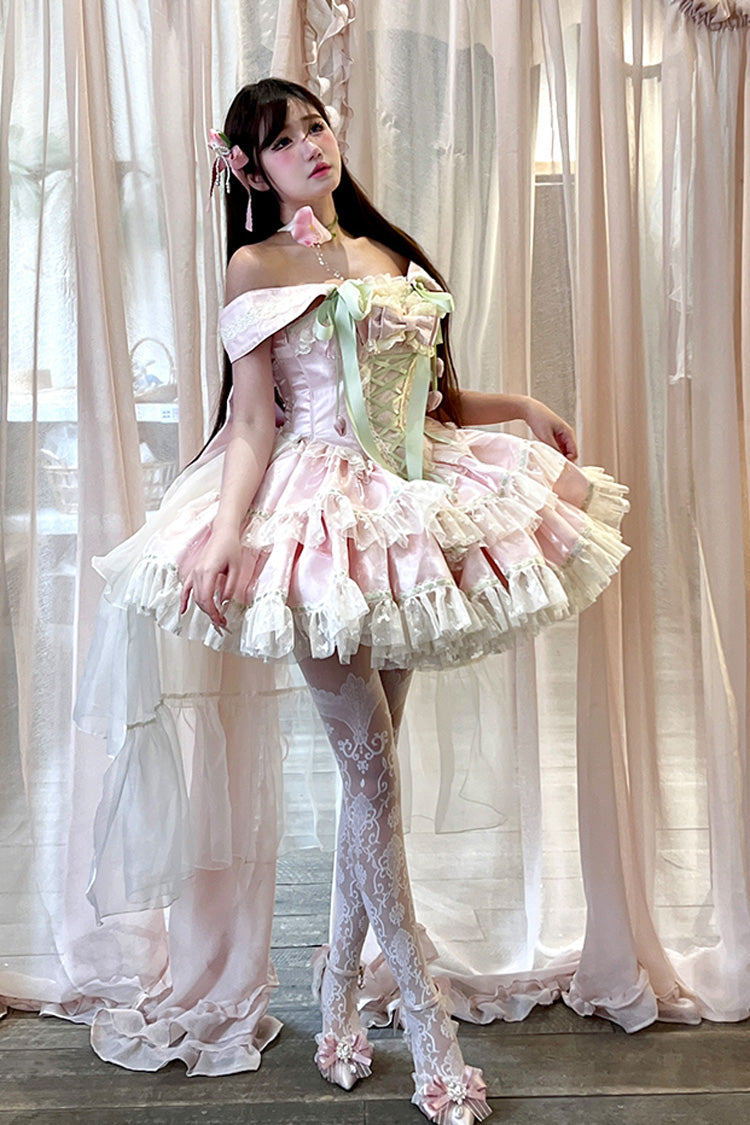 Tulip Love Song Princess Dress with Boat Neck & Ruffles