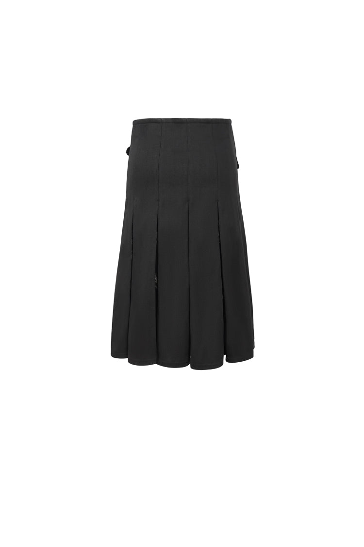 Patchwork Gothic Skirt with Waist Bag and Tie-Dye Details