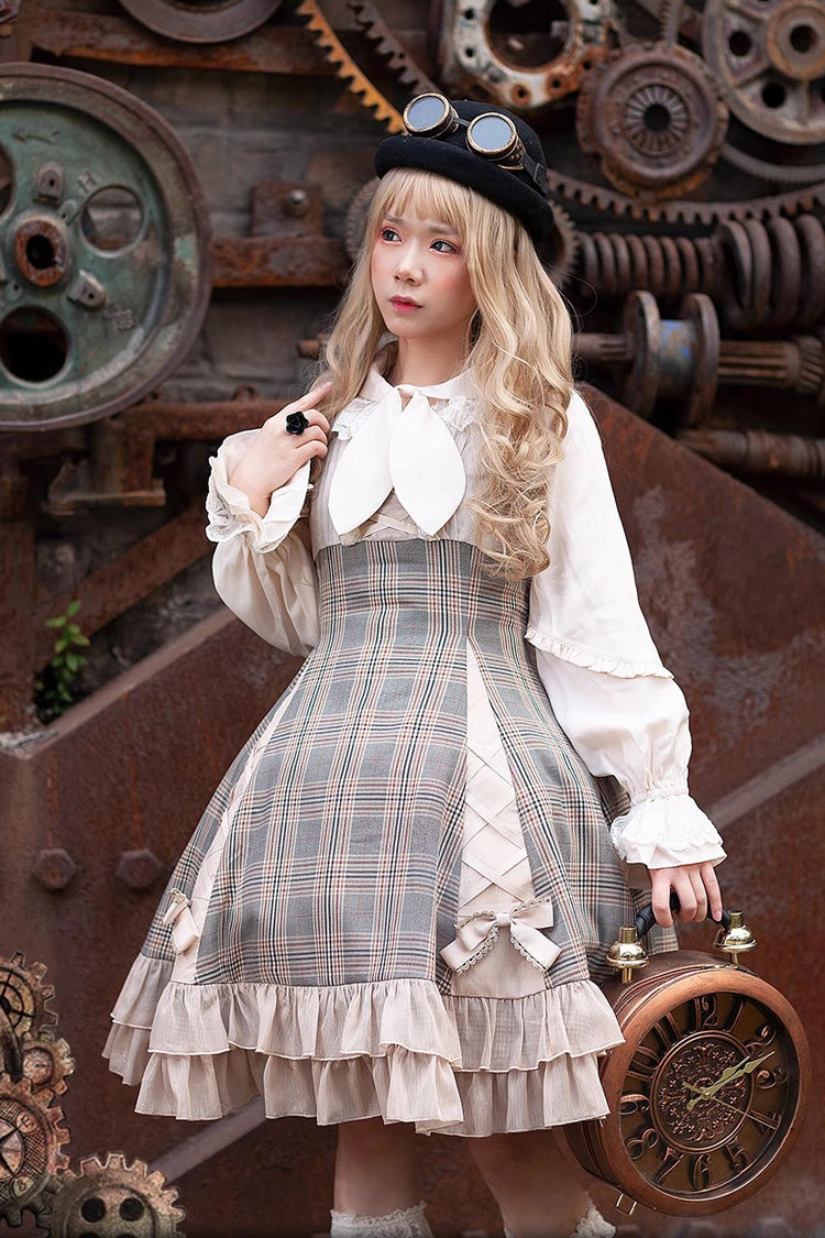 Multi-Color Classic Lolita Dress with Bowknot and Ruffled Sleeveless
