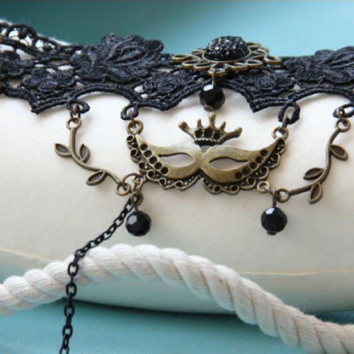 Christmas Pearl Lace Gothic Ring Bracelet