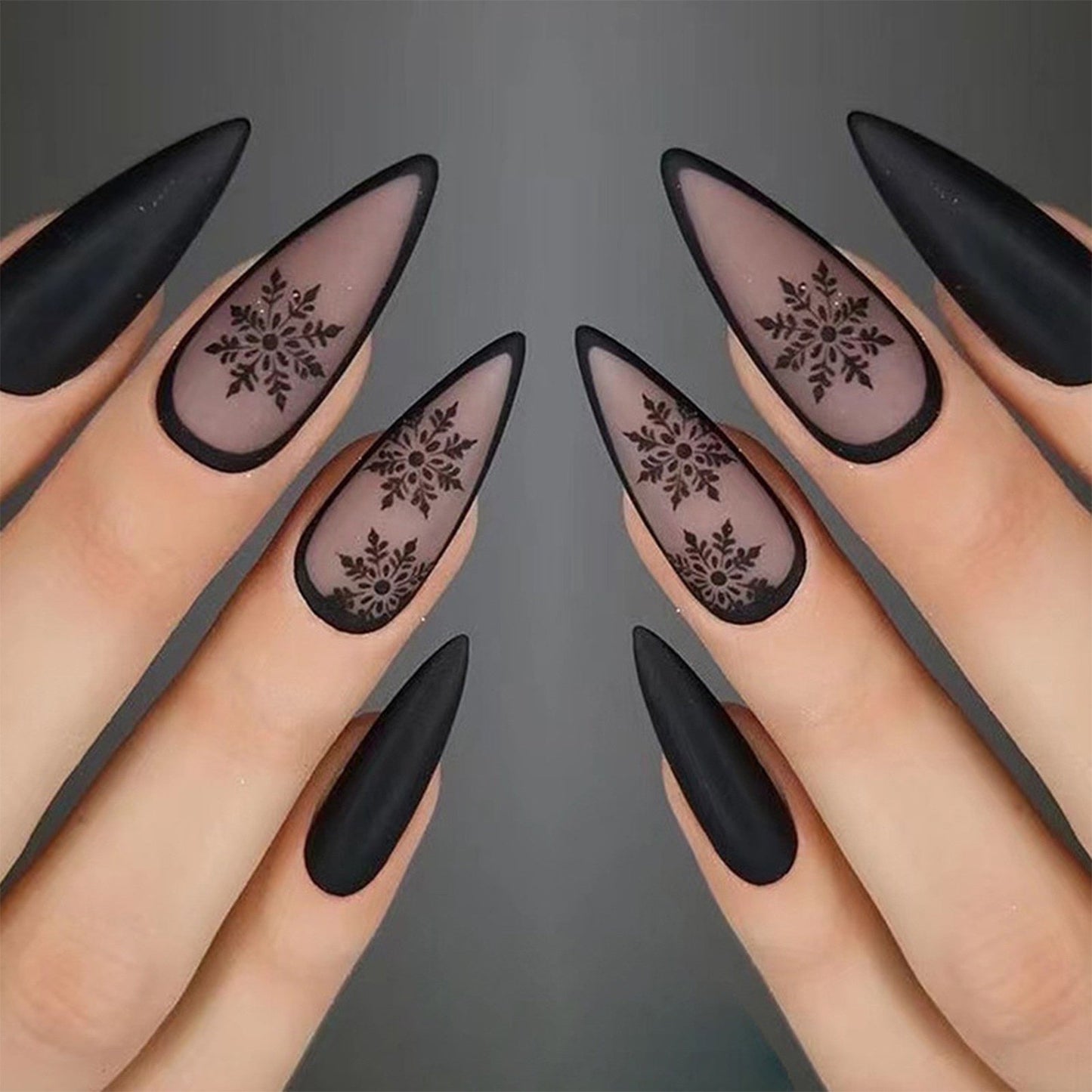 Dark gothic press on nails - goth - gothic - kawaii - nail art - nails
