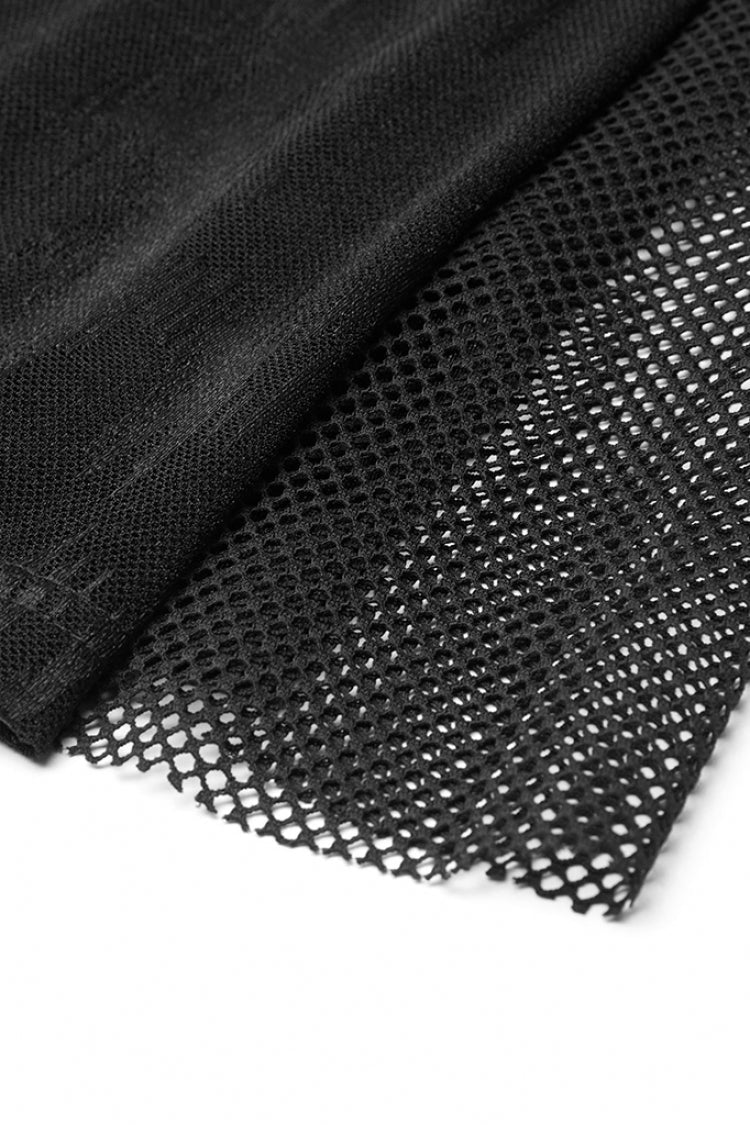 Python-Print Mesh Gothic Flared Trousers in Noir