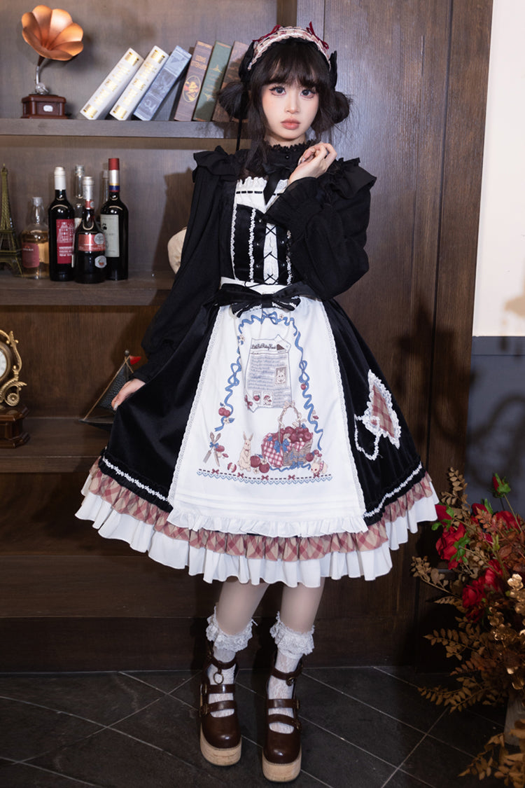 Black Little Red Riding Hood Ruffle Bow Sweet Lolita Jsk Dress