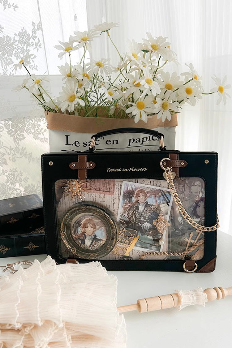 Floral Journey Sweet Lolita Shoulder Bag in Black