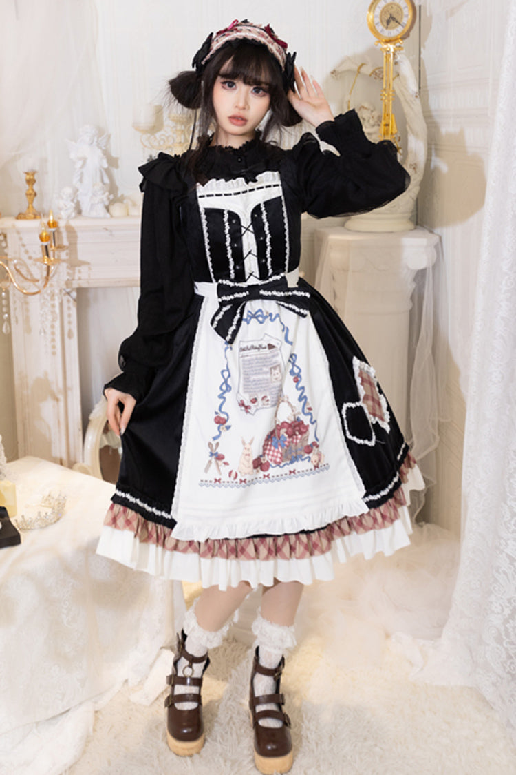 Black Little Red Riding Hood Ruffle Bow Sweet Lolita Jsk Dress