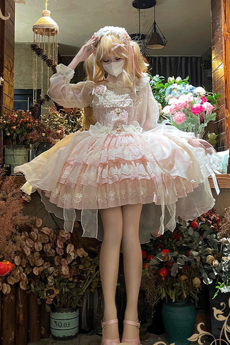Sleeveless Sweet Ballet Lolita JSK Dress with Bow and Lace