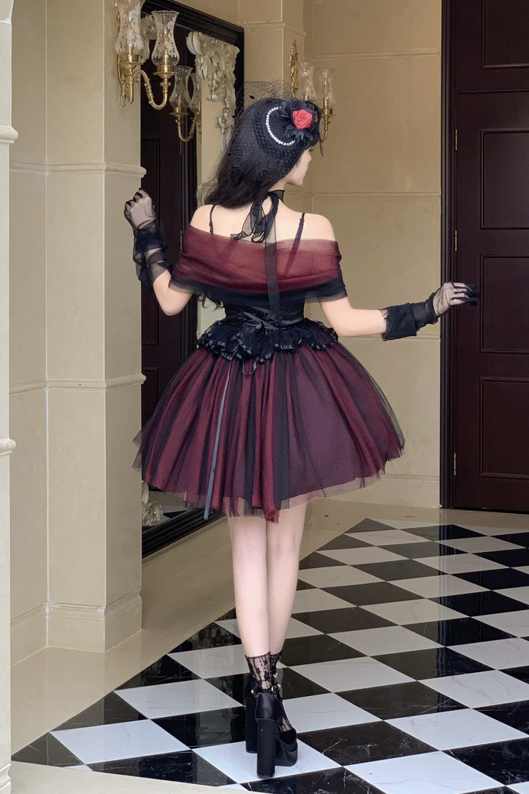 Off Shoulder Ruffled Gothic Lolita Dress